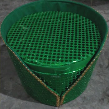 topi cg hijau tanpa pet, aksen v
