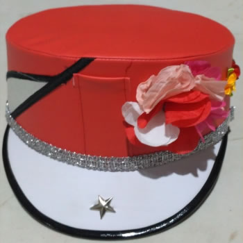 topi cg merah putih aksesoris bunga