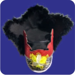 Topi mayoret elegan dengan bulu dan payet - custom warna sesuai sekolah